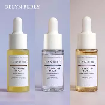 BELYN BERLY Aging & Nourish Face Serum Kit Увлажняющий восстанавливающий сывороточный набор для лица с коэнзимом Q10 + шестью пептидами + сывороткой EGF для лица