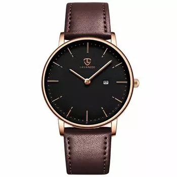 [BEN NEVIS] Men s Watch Simple Stylish Thin Casual Date Display Waterproof Analog Quartz Watch Leather Strap Brown