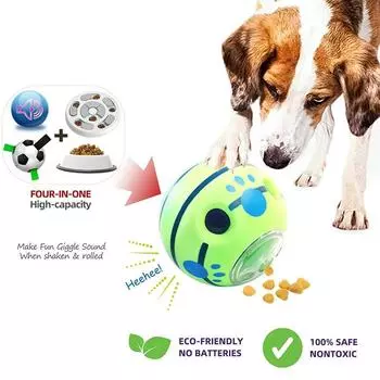 Benepaw интерактивные игрушки для собак, раздача еды, угощение, мяч для смеха, безопасная игрушка-головоломка для собак, пищащая игрушка для щенков, для маленьких, средних и больших собак S - Diameter 8cm зелёный