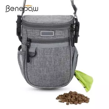 Benepaw прочная сумка для лакомств для собак, водонепроницаемая, регулируемая, встроенная, диспенсер для корма для домашних животных, сумка для дрессировки, путешествий, прогулок ONE SIZE