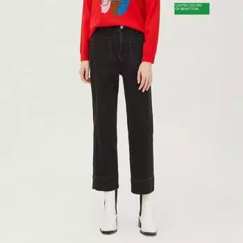 Benetton Benetton Banding Pocket Uniform Denim Pants Badpa8461 Bk blacks/44