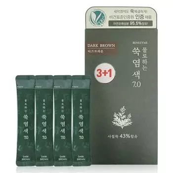 Benezyme water mugwort dyeing 7.0 краска для волос 10г 4шт, 1 шт, темно-коричневый