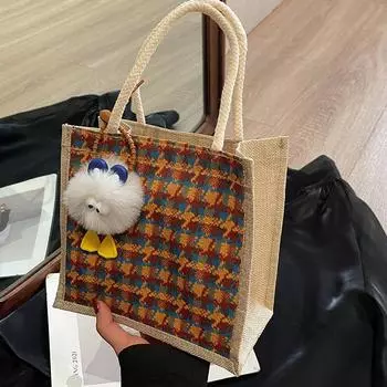 Bento Bag for Women s New Linen Handbag Ins Japanese Girl s Small Shoulder Bag