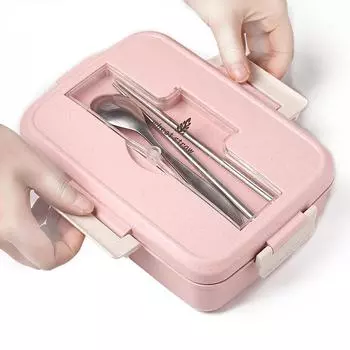 Bento Box Экологичный ланч-бокс Контейнер для еды Материал из пшеничной соломы Посуда для микроволновки Ланч-бокс