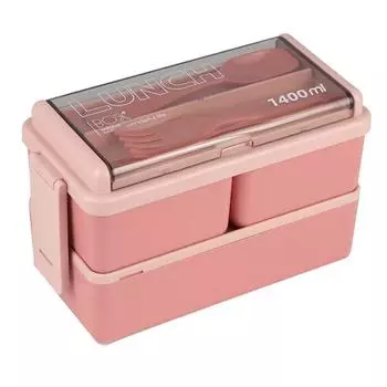 Комплект Bento Box, 47,35 унций Bento Box для взрослых, ланч-бокс Bento, 3 отделения, контейнеры для приготовления еды для взрослых, розовый CHINA