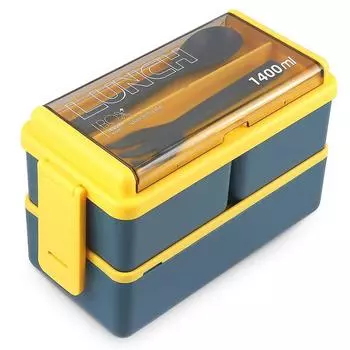 Bento Box Ланч-бокс Штабелируемые коробки Bento на 49 унций для взрослых Контейнеры для обеда Герметичная коробка Bento для взрослых со съемным отделением 1400ML розовый