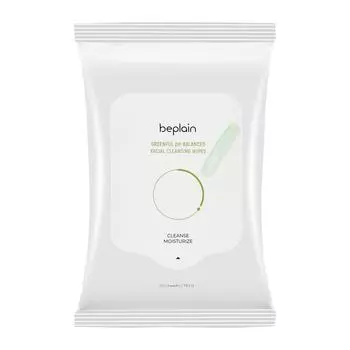 Beplain Greenful pH-сбалансированные очищающие салфетки для лица, 20 шт.
