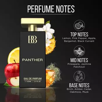Bergamot Beaute Panther Eau De Parfum | Лучшие мужские духи с пачули и мускусом, стойкий премиальный аромат для мужчин, EDP 100 мл 100 ml