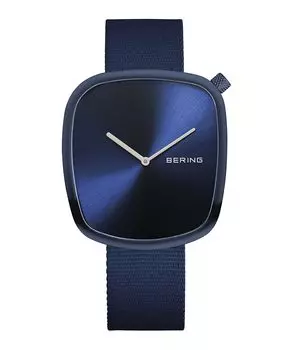 BERING Men s & Women s (Unisex) Quartz Watch Pebble Blue Stainless Steel Mesh Strap 18040-397 Genuine Imported Product 3 Year Internal Warranty