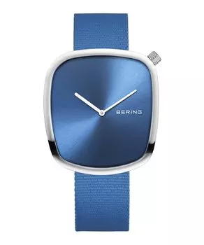 BERING Quartz Watch Pebble Sky Blue Stainless Steel Mesh Strap Official Import Internal Warranty Sapphire Glass Scratch Resistant Shatter Resistant