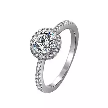 Berlian 925 Sterling Cincin Perak untuk Wanita Perhiasan Romantis Mewah Pernikahan untuk Pasangan Mode Perak Cincin Hidung Mencintai untuk Hadiah 10