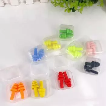 Беруши Box Sleep Soft Silicone Разные цвета Многоразовые Travel Work 1.3*3cm оранжевый