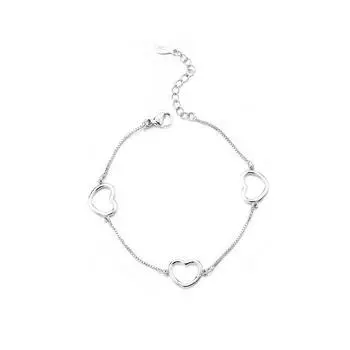 Бесплатная доставка Love Bracelet Combination Diy Design Sense Fashioned Simple Hollow Heart Bracelet Women Copper (white gold)