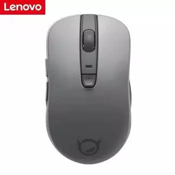 Беспроводная бесшумная мышь Lenovo Xiaoxin Bluetooth с функцией умного сна 1600 точек на дюйм Bluetooth 3,0/5,0, мыши темного цвета для Windows 7, 8, 10 серый