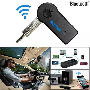 Беспроводная Bluetooth 3.5 мм AUX Audio Stereo Music Home Автомобильный адаптер для приемника Mic чёрный