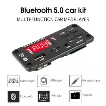 Беспроводная Bluetooth 5,0 плата декодера MP3 с дистанционным управлением DC 5-12 В автомобильный MP3-плеер USB TF FM-радио модуль