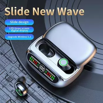 Беспроводная Bluetooth-гарнитура BQ50 TWS с зарядным устройством, шумоподавляющие светодиодные наушники с микрофоном, беспроводные наушники Bluetooth