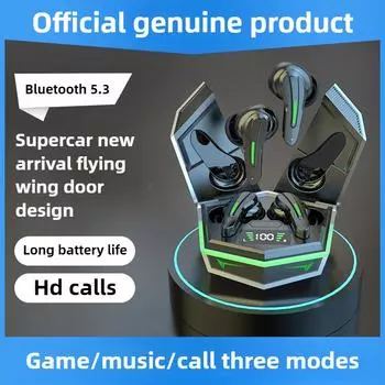 Беспроводная Bluetooth-гарнитура Flying Wing Door с наушниками-вкладышами Bluetooth 5.3 чёрный