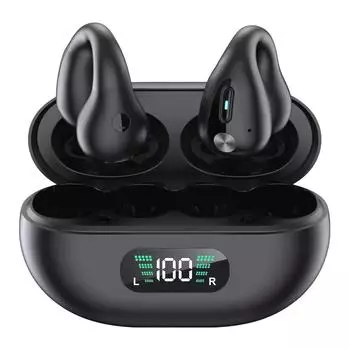 Беспроводная Bluetooth-гарнитура, не вставляемые в ухо серьги с воздушной проводимостью, ушная клипса, шумоподавление, спорт, водонепроницаемый и безболезненный