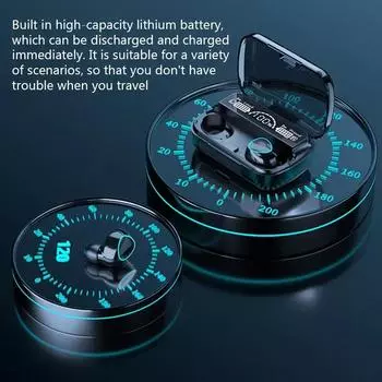 Беспроводная Bluetooth-гарнитура TWS с зарядным устройством для телефона, шумоподавляющие наушники с микрофоном, беспроводные наушники Bluetooth-наушники чёрный