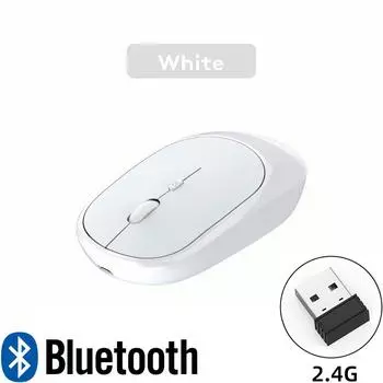 Беспроводная Bluetooth-мышь для Macbook ПК Ipad перезаряжаемая двухрежимная Bluetooth 2,4 г USB-мышь 3 регулируемых точек на дюйм для планшетного ноутбука 01