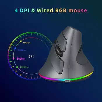 Беспроводная двухрежимная мышь 2.4GBT5.1 Компьютерная мышь Игровая мышь Эргономичная бесшумная Windows чёрный