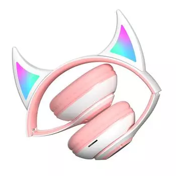 Беспроводная гарнитура Devil s Horn V50 Bluetooth наушники светодиодный мигающий свет наушники для отдыха с HD микрофоном для детей подарок