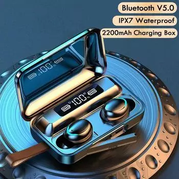 Беспроводная гарнитура F9 Bluetooth наушники True Bass чёрный