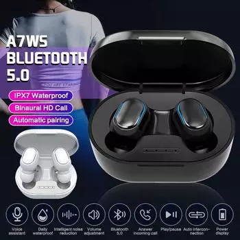 Беспроводная гарнитура TWS с Bluetooth 5.0, водонепроницаемые спортивные наушники, автоматическое сопряжение, HIFI, стерео, беспроводные наушники-вкладыши белый