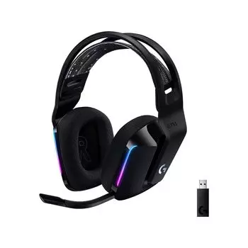 Беспроводная игровая гарнитура Logitech G LIGHTSPEED с микрофоном, вес 278 г, легкий вес, возможность непрерывной работы в течение 89 часов, USB-приемник LIGHTSYNC RGB PS5
