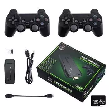 Беспроводная игровая консоль M8, совместимая с HDMI, поддержка высокой четкости, выход 1080p, совместимая с Ps1 32G RAM 3500 game чёрный