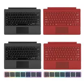 Беспроводная клавиатура BT 5.1 с мультисенсорным трекпадом для Microsoft Surface Pro 3/4/5/6/7 Black