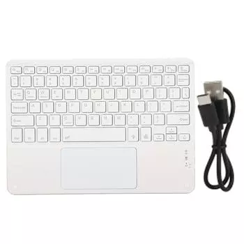 Беспроводная клавиатура с тачпадом Quadrate Keycap Ультратонкая 10-дюймовая беспроводная клавиатура с RGB белый