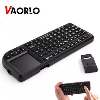 Беспроводная клавиатура VAORLO, мини-воздушная мышь 2,4G, портативная сенсорная панель для игр для телефона, Smart TV Box Android чёрный