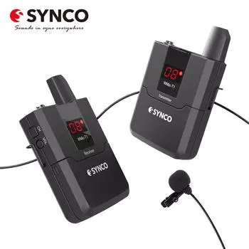 Беспроводная микрофонная система UHF SYNCO WMic-T1(1 передатчик + 1 приемник) 16 каналов 50M чёрный