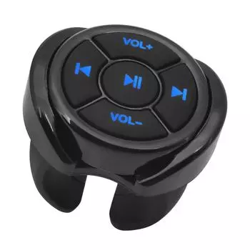 Беспроводная мультимедийная кнопка Bluetooth, пульт дистанционного управления, автомобиль, мотоцикл, велосипед, руль, MP3, воспроизведение музыки для IOS, Android, телефона, планшета ONE чёрный