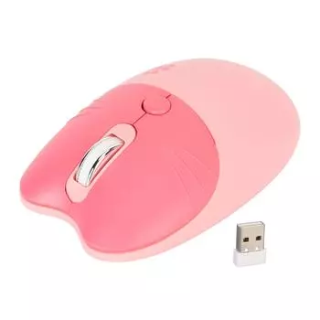 Беспроводная мышь Cat 2,4G, бесшумный USB-приемник, милая портативная мышь с 3 уровнями DPI для портативного компьютера M3 розовый