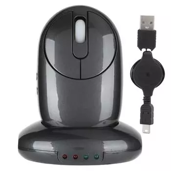 Беспроводная мышь с зарядной базой, 4-портовый USB-концентратор, 5 клавиш, оптическая игровая мышь, 2,4 ГГц MG-012