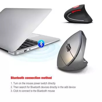 Беспроводная мышь T29 Bluetooth 3.0 Эргономичный дизайн Вертикальные мыши с разрешением 2400 точек на дюйм чёрный