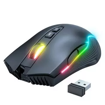 Беспроводная мышь USB перезаряжаемая эргономичная беспроводная игровая мышь для ноутбука ПК компьютера черная розовый