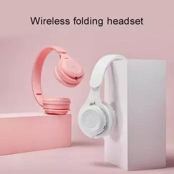 Беспроводная складная гарнитура M6 Macarons Heavy Bluetooth игровые наушники чёрный
