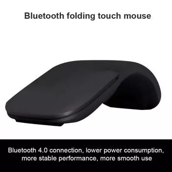 Беспроводная складная мышь Bluetooth 2,4G с отключением звука 4,0 подходит для сенсорного беспроводного компьютера Microsoft Light 4 поколения 2.4G black