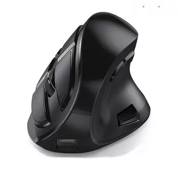 Беспроводная вертикальная Bluetooth-мышь, USB 2,4 ГГц, перезаряжаемая, эргономичная, совместима с ноутбуками и настольными компьютерами, бесшумная для использования в офисе. чёрный