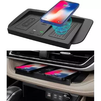 Беспроводное зарядное устройство CarQiWireless, подходящее для Toyota Highlander 2024, 2023, 2022, 2021, 2020, аксессуары 2020-2023, беспроводная панель для зарядки мобильного телефона на приборной панели