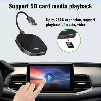 Беспроводной адаптер Carplay Android Auto Car Play 3 в 1 Plug And Play преобразует проводной Carplay в автомобильный адаптер USB/Type C чёрный