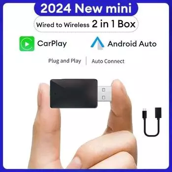 Беспроводной адаптер Carplay Android Auto Wireless Smart Dongle 2in1 для Chevrolet Onix TRAX TRAVERSE BLAZER EQUINOX Tracker turbo чёрный
