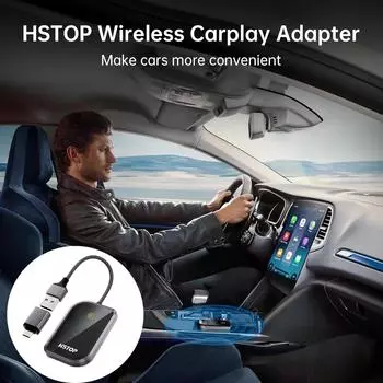 Беспроводной адаптер Carplay. Новейший беспроводной адаптер Car Play для Apple IOS10+ 2025 года, совместимый с автомобилями, оснащенными проводным Carplay.