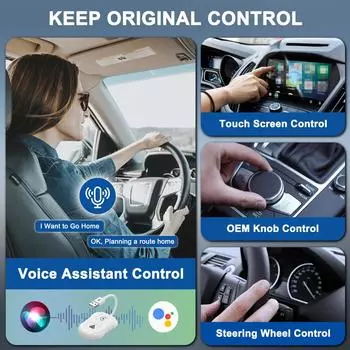 Беспроводной адаптер CarPlay Преобразует проводное в беспроводное соединение Plug & Play 020-9-1