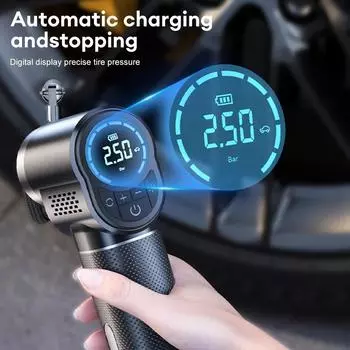 Беспроводной автомобильный воздушный компрессор 150PSI электрический портативный умный автомобильный воздушный насос для шин мотоцикла велосипеда воздушный насос для накачки шин