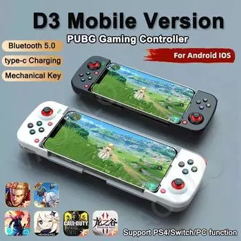 Беспроводной BT 5.0 растягивающийся игровой контроллер для мобильного телефона Android IOS геймпад джойстик Eat Chicken геймпад для PS4 Switch PC белый